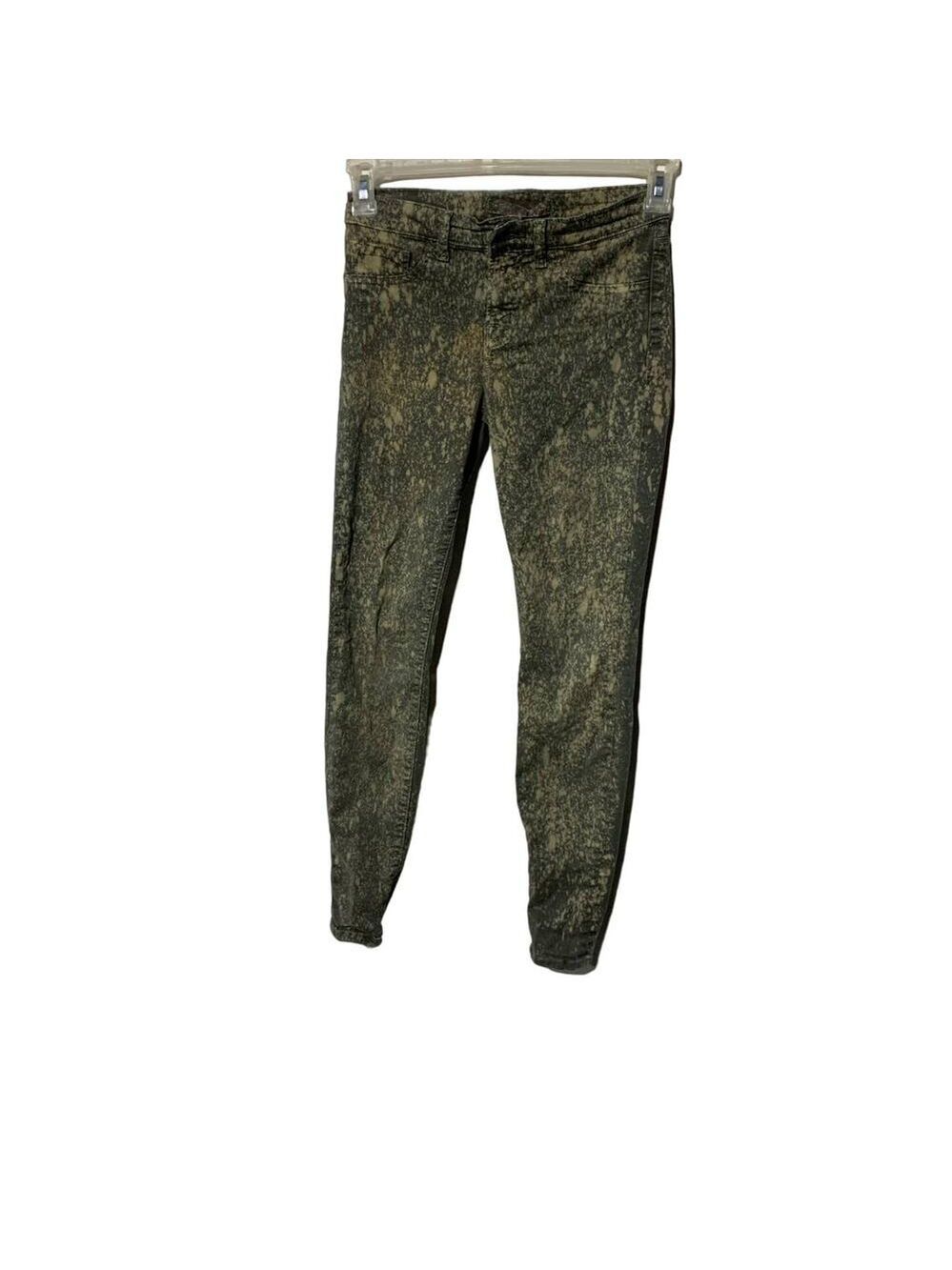 J brand mid rise skinny jean ankle pants splatter paint design sz 25